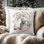 キュートモダンな猫の水彩画のクリスマおもしろいス クッション