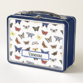 キュートモダンな蝶 メタルランチボックス (正面)