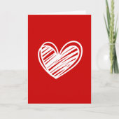 キュートモダンアニバーサリー赤いハートバレンティンデー カード (正面)