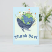 キュートモダンアースデイブルークジラ サンキューカード (スタンド正面)