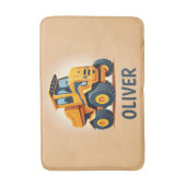 キュートモダンイエロー建築トラック バスマット (正面縦)