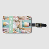 キュートモダンイースターコラージュPastelスクラップブック写真 ラゲッジタグ (正面横)