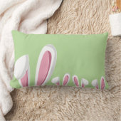 キュートモダンイースターバニー耳 ランバークッション (ブランケット)