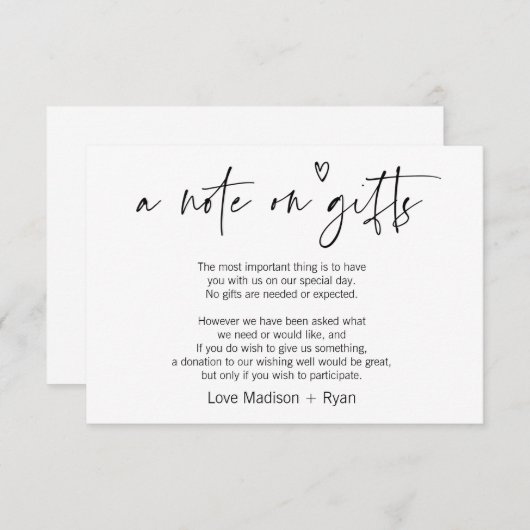 キュートモダンウィッシングウェル結婚式招待状カード エンクロージャーカード (正面/裏面)