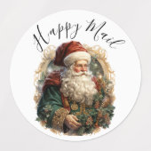 キュートモダンウォーターレトロクラシックサンタクロース ラベル (デザイン1)
