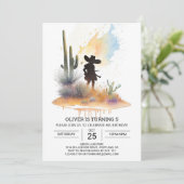 キュートモダンカウボーイ誕生日 招待状 (スタンド正面)