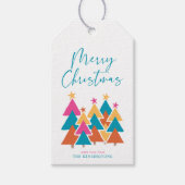 キュートモダンカラフルなクリスマスツリー ギフトタグ (正面)