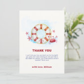 キュートモダンク航海のガニガニ赤ちゃんシャワー サンキューカード (スタンド正面)