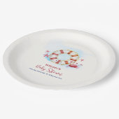 キュートモダンク航海のガニガニ赤ちゃんシャワー ペーパープレート (アングル)