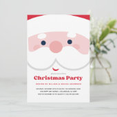 キュートモダンサンタ顔クリスマスパーティの招待状 招待状 (スタンド正面)