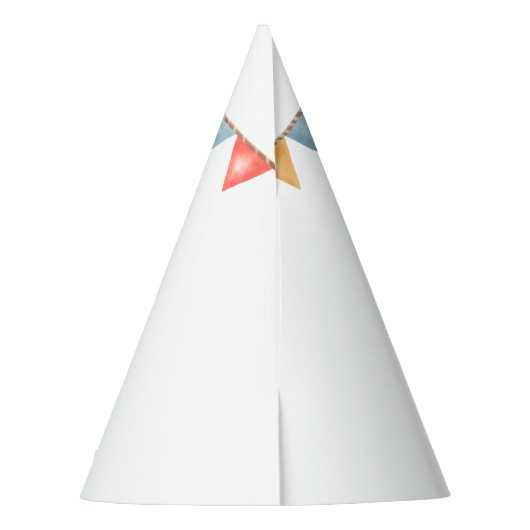 キュートモダンサーカスカーニバルフィエスタファースト誕生日 パーティーハット (裏面)