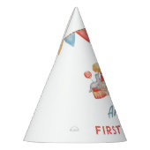 キュートモダンサーカスカーニバルフィエスタファースト誕生日 パーティーハット (左)