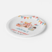 キュートモダンサーカスカーニバルフィエスタファースト誕生日 ペーパープレート (アングル)