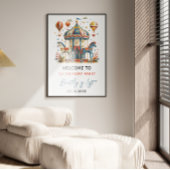 キュートモダンサーカスカーニバルフィエスタファースト誕生日 ポスター