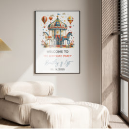 キュートモダンサーカスカーニバルフィエスタファースト誕生日 ポスター