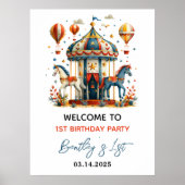 キュートモダンサーカスカーニバルフィエスタファースト誕生日 ポスター (正面)