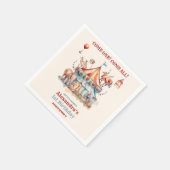 キュートモダンサーカスカーニバルフェスティバル1st誕生日 スタンダードカクテルナプキン (角)