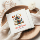 キュートモダンサーカスカーニバルフェスティバル1st誕生日 スタンダードカクテルナプキン