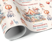 キュートモダンサーカスカーニバルフェスティバル1st誕生日 ラッピングペーパー (ロールコーナー)