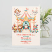 キュートモダンサーカスカーニバルフェスティバル1st誕生日 招待状 (スタンド正面)