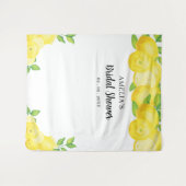 キュートモダンシトラスレモンブライダルシャワー背景 タペストリー (正面(横))