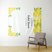 キュートモダンシトラスレモンブライダルシャワー背景 タペストリー (インサイチュ(横))