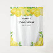 キュートモダンシトラスレモンブライダルシャワー背景 タペストリー (正面)