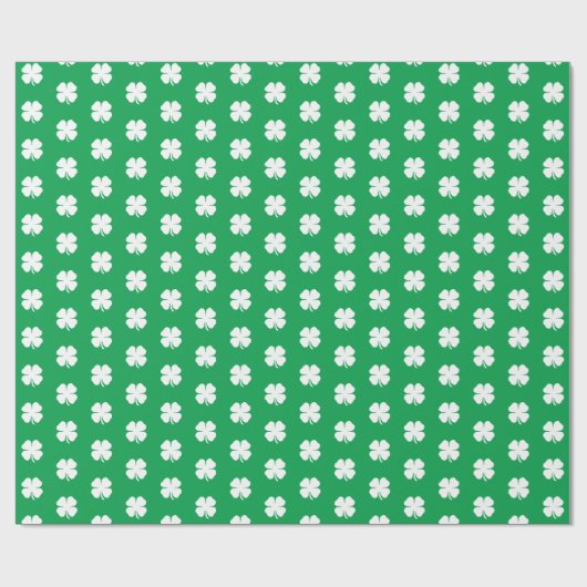 キュートモダンシンプルシャムロックグリーンラッキークローバー ラッピングペーパー (フラット)