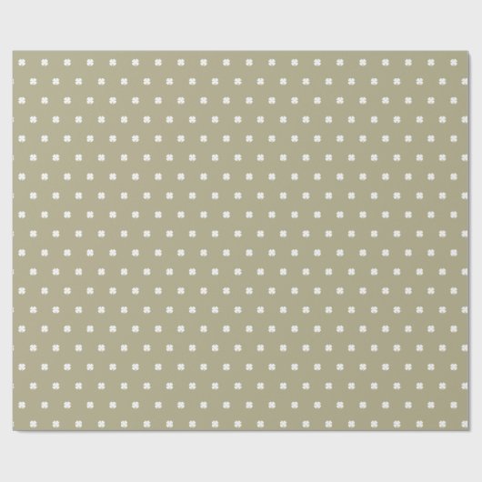 キュートモダンシンプルセージグリーンラッキークローバー ラッピングペーパー (フラット)