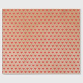 キュートモダンシンプル赤いハートクラフト ラッピングペーパー (フラット)