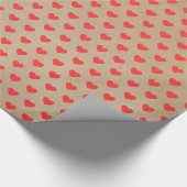 キュートモダンシンプル赤いハートクラフト ラッピングペーパー (コーナー)