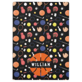 キュートモダンスポーツチャンピオンカスタムキッズブラック クリップボード (裏面)