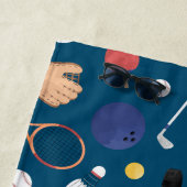 キュートモダンスポーツチャンピオンパーソナライズされたキッズブルー ビーチタオル (インサイチュ)