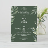 キュートモダンセージグリーン(白いシンプル結婚) 招待状 (スタンド正面)