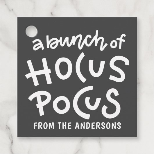 キュートモダンタイポグラフィフカスポカスハロウィーン フェイバータグ (正面)