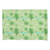 キュートモダンチキンお洒落メドウグリーンフィールド 枕カバー (正面)