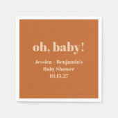 キュートモダンテラコッタベビーシャワー名前をカスタムする スタンダードカクテルナプキン (正面)