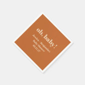 キュートモダンテラコッタベビーシャワー名前をカスタムする スタンダードカクテルナプキン (角)