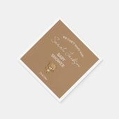 キュートモダンニュートラルテディベア赤ちゃんシャワー スタンダードカクテルナプキン (角)