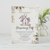 キュートモダンニューホーム引っ越し祝いパーティーパーティー 招待状 (スタンド正面)