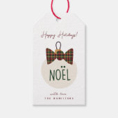 キュートモダンノールハッピーホリデイズ ギフトタグ (正面)