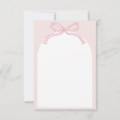 キュートモダンハンドドロッドボウピンクガール誕生日 サンキューカード (裏面)