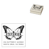 キュートモダンバタフライ姓差出人住所 ラバースタンプ (押印)
