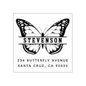 キュートモダンバタフライ姓差出人住所 ラバースタンプ (インプリント)