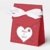 キュートモダンパープル赤いハートバレンタインデー フェイバーボックス (正面サイド)