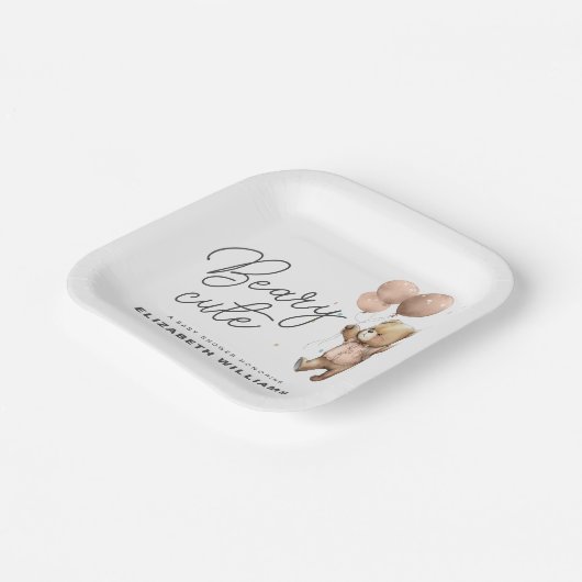 キュートモダンビーリー甘い赤ちゃんシャワーパーティー ペーパープレート (傾斜あり)