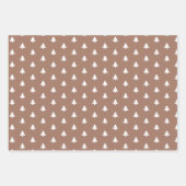 キュートモダンブラウン雪だるまクリスマスツリー ラッピングペーパーシート (正面2)