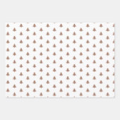 キュートモダンブラウン雪だるまクリスマスツリー ラッピングペーパーシート (正面2)