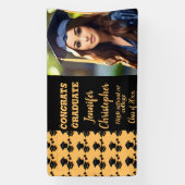 キュートモダンブラック&イエロースクリプト写真卒業 横断幕 (縦)