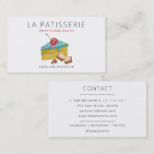 キュートモダンブルーケーキベーカリーパティシエ 名刺 (正面/裏面)